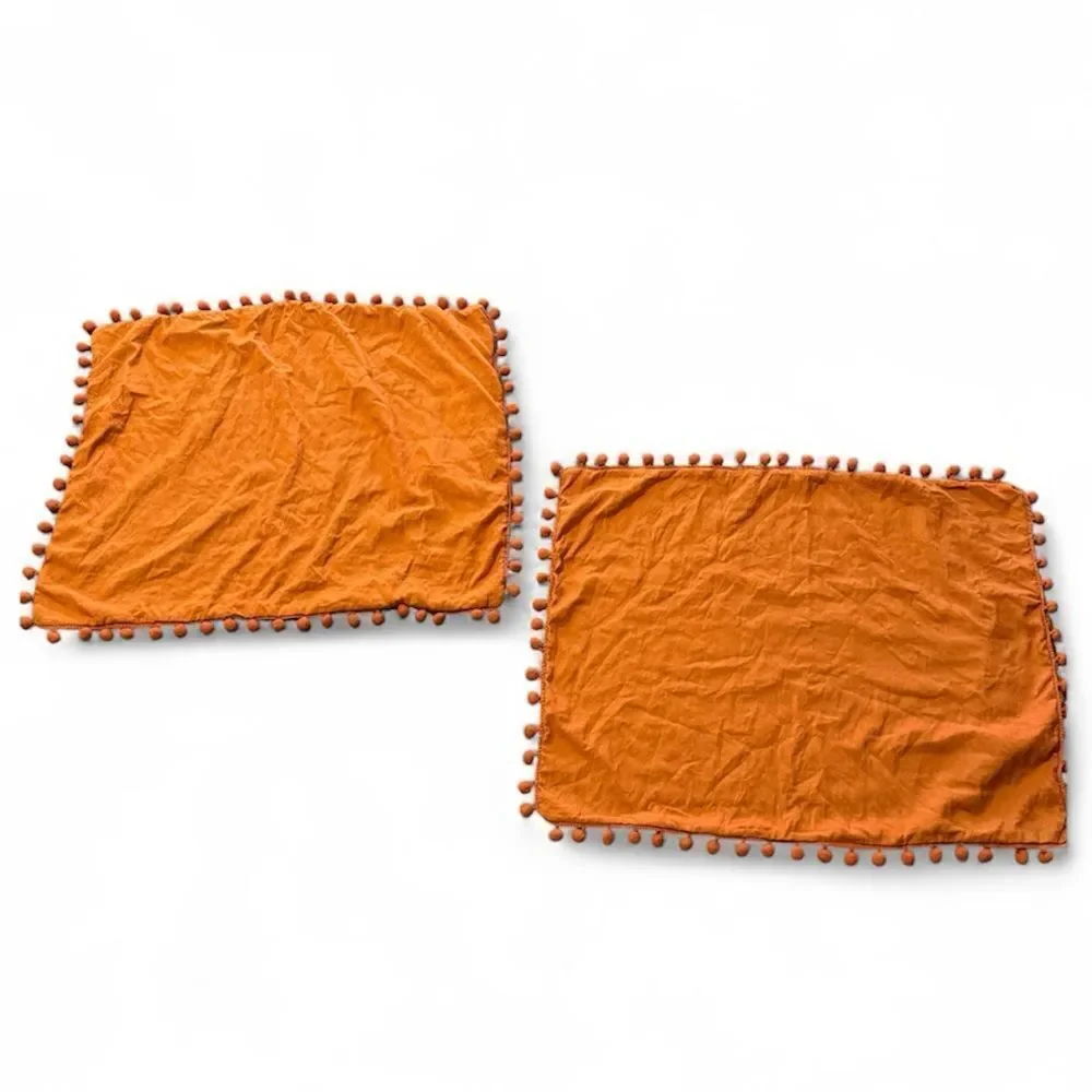 OEKO-TEX Rust Orange Rectangle Pillow Cases  Set of 2  Garment 20” x 24”
